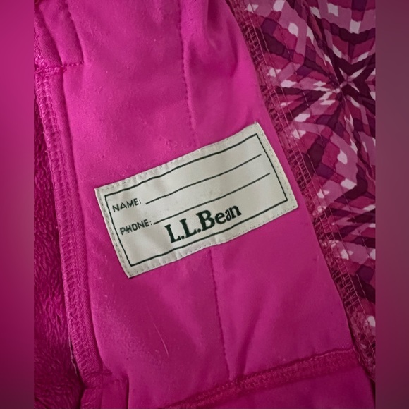L.L. Bean girls Wonderfleece Soft Shell Jacket Dark Orchid Kaleidoscope S 4 - Picture 4 of 9